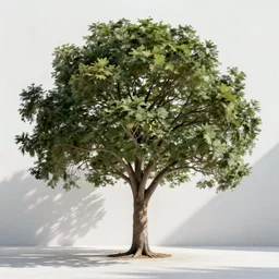 tree on a white background, exterior design