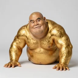 “buff guy by golden light oil panting”