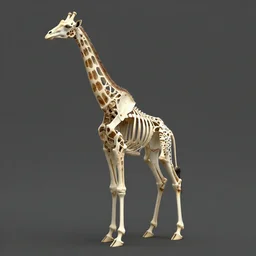 skeletal giraffe, hollow, structural, 3 d, by hannah yata
