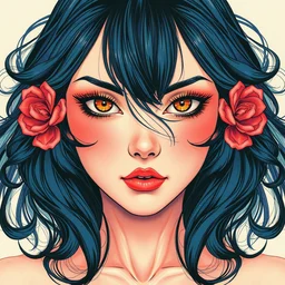iron. beautiful, realistic symmetrical portrait painting by mucha and kuvshinov and bilibin. synthwave watercolor, thick linings, manga
