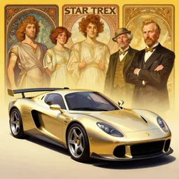 STAR TREK SPORTS CAR designed in ancient Greece, (SFW) safe for work, photo realistic illustration by greg rutkowski, thomas kindkade, alphonse mucha, loish, norman rockwell