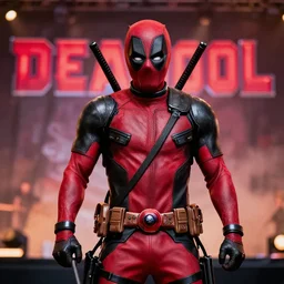 Deadpool at a concert very detailed photorealism 4K quality