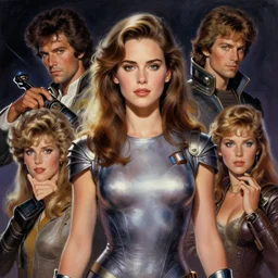 young Jennifer Connelly  as a stunning ,  beautiful retro SCI-FI space heroine 1985 , intricate, elegant, highly detailed, centered, digital painting, trending on artstation, concept art, smooth, sharp focus, illustration, art by artgerm and donato giancola and Joseph Christian Leyendecker, Ross Tran, WLOP