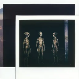 Polaroid of a alien encounter with the lost ones if they were in a dark zone