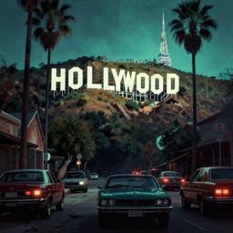 the mean streets of Hollywood, dark, fantasy art