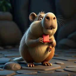 3 d original capybara character in the style of a disney movie