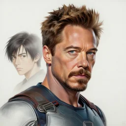 concept art of tony stark, highly detailed painting by dustin nguyen, akihiko yoshida, greg tocchini, greg rutkowski, cliff chiang, 4 k resolution, trending on artstation, 8 k