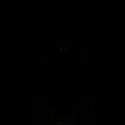 horror scary dark shadow creature emerges from behind a shadow in a dark hallway at night with no light