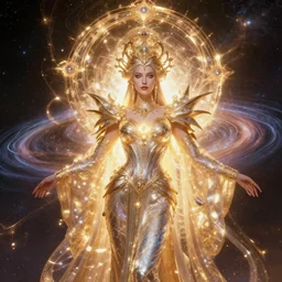 portrait of the powerful empress of the solar system in the style of anna dittmann and in the style of donato giancola and in the style of michael whelan. glowing, ornate and intricate, stunning, dynamic lighting, complex and detailed.