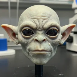 krang gollum 3 d printing in a laboratory, detailed face