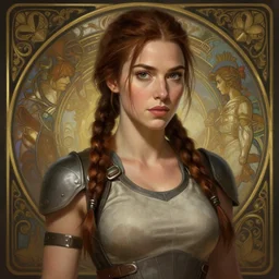 rosamund pike as lara croft, deep focus, d & d, fantasy, intricate, elegant, highly detailed, digital painting, artstation, concept art, matte, sharp focus, illustration, hearthstone, art by artgerm and greg rutkowski and alphonse mucha