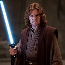 Charles Dance as Obi-Wan Kenobi using the force in the film Star Wars, very detailed