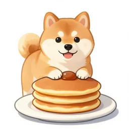 a Shiba inu in Space making Breton pancakes