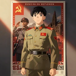 Soviet propaganda posters in anime style