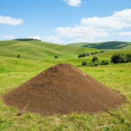 dung heap in summer country landscape royalty - free