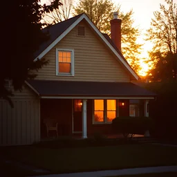 house burning down aesthetic, golden hour, sharp, shot on 3 5 mm film camera, smooth sharp forcus, tumblr aesthetic,
