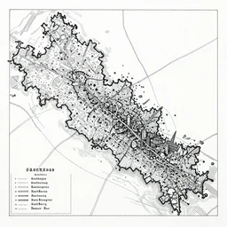 A map of Sant Petersburg , Ink drawing by Deven Rue, fine point pen