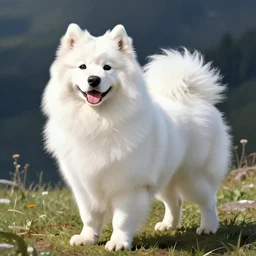 samoyed dog, colored, by Kentaro Miura
