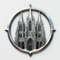heavy metal logo with a cathedral