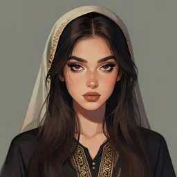 portrait of a badass Persian girl in her mid 20s, digital art