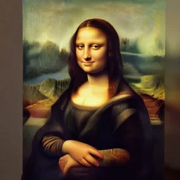 beautiful painting of a dark skinned Mona Lisa