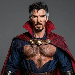doctor strange dakimakura, masculine, mature, handsome, upper body, hairy torso, fantasy, intricate, muscular