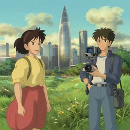 shenzhen, in the style of studio ghibli, j. c. leyendecker, greg rutkowski, artgerm