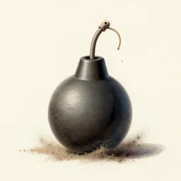 a drawing of a bomb mine made of dust, beeple and james jean, aya takano color style, 4 k, super detailed, modern, 8 k, symmetrical
