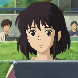 a film still animation frame portrait of a girl working at a airport, finely detailed features, closeup at the faces, perfect art, green lawn, gapmoe yandere grimdark, trending on pixiv fanbox, painted by ilya kushinov makoto shinkai takashi takeuchi studio ghibli, ( ( reddit r / anime ) ), akihiko yoshida,