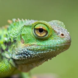 reptilian green colored eye,