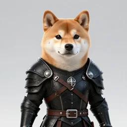 wearing detailed witcher black armor, anthropomorphic shiba inu, shiba inu face, stuning 3 d render, masterpiece, glowing aura, by donato giancola and greg rutkowski and wayne barlow and zdzisław beksinski, realistic face