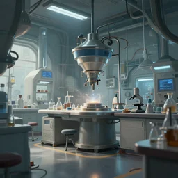 a beautiful insanely detailed concept art of a laboratory, soft, ray tracing, ambient occlusion, octane render, by moebius, by greg rutkowski