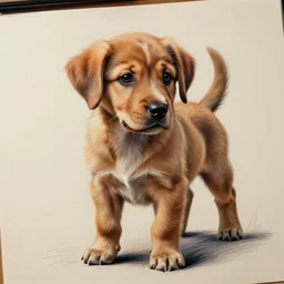 sketch of a cut puppy, sharp focus, trending on artstation, cinematic lighting, hyper realism, 8 k, hyper detailed, vivid, ultra detailed, highly detailed