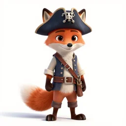 promotional image of a fox as a pirate captain in the new pixar movie, very detailed face, movie still frame, promotional image, imax 70 mm footage