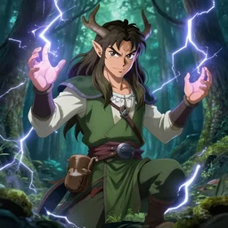 greg manchess character concept art of a powerful druid summoning lightning, forest background | | anime anime anime, costume concept design, cute - fine - face, realistic shaded perfect face, fine details by stanley artgerm lau, wlop, rossdraws, james jean, andrei riabovitchev, and sakimichan, trending on artstation