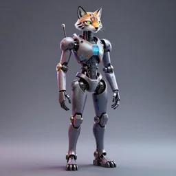 a detailed centered fullbody artistic 3 d sculpture of an antropomorphic humanoid android with a head of a lynx. lowbrow blacklight color palette. artwork by subjekt zero. rendered by machine. delusions in discodiffusion. collect influence from mechas and robots on artstation deviantart and instagram.