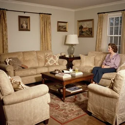 a typical American living room from 1945