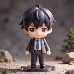 an anime nendoroid of james charles, detailed product photo