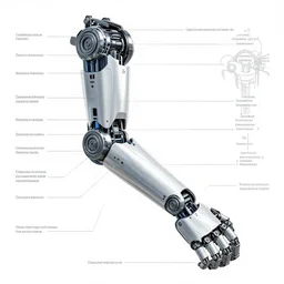 parts diagram of a cybernetic arm with parts labeled, intricate and detailed assembly drawing of a cybernetic arm 🤖🦾, photorealistic, symmetrical fine details, full color, jaw dropping details, fantasy concept art, hyper realistic illustration, 8 k, artstation