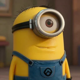yellow minion as the american psycho, sweating intensely, cinematic still