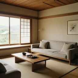 living room in the style of shusei nagaoka