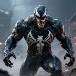 venom fused with wolverine, ultra realistic 4 k unreal engine very cinematic render with ray tracing bloom ambient occlusion strong reflections depth of field fog
