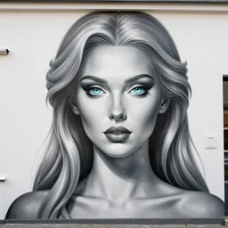 beautiful mural of an russian cyborg princess, majestic glowing eyes, elegant, refined, striking composition, highly detailed ornate sci fi background, mural in the style of sandro botticelli, caravaggio, albrecth durer, 8k