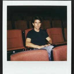Polaroid of Tom Cruise sitting in the cinema 1983