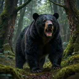 epic professional digital art of raging (Black Bear) !!Orc Druid!! in mossy tree forest, Epic Lycanthropic Assimilation by Anato Finnstark, best on artstation, cgsociety, wlop, cosmic, epic, stunning, gorgeous, much detail, much wow, masterpiece
