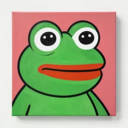 pepe the frog,pop art masterpiece painting by Jasper Johns and Matt Furie,