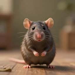 a cinematic anthropomorphic human rat, half rat half human, front view, ultra realistic, canon, 3 5 mm, bokeh, coherent, warm colors