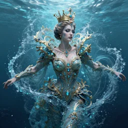 queen of water, 4 k, intricate, jaw dropping, gorgeous, surreal, octane render