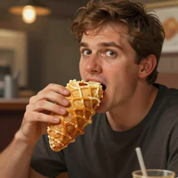 jerma985 eating funnel cake, digital painting, artstation, high quality, detailed