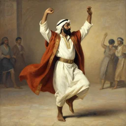 middle eastern man in Biblical clothes dancing by Rockwell Kent